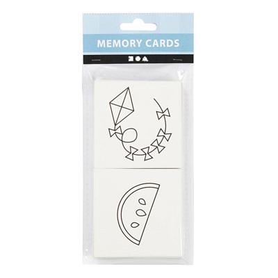 Creativ Company Memory kaarten, afm 7x7 cm, 400 gr, wit, 1 set