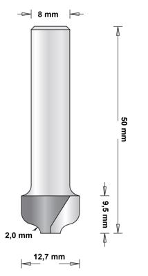 8 MM PROFIELFREES 12.7X50X2