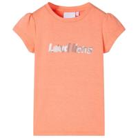 Kindershirt met kapmouwen 128 neonoranje - thumbnail