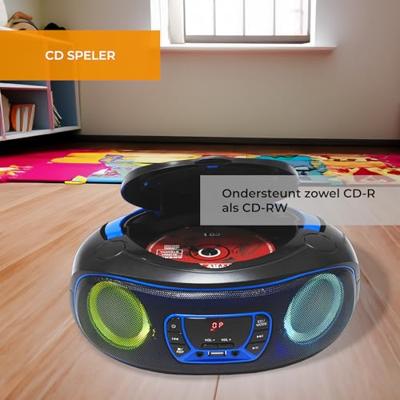 Denver TCL-212BT Radio/CD-speler VHF (FM) AUX, CD, USB, Bluetooth Sfeerverlichting Blauw - thumbnail