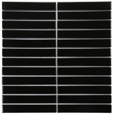 Mozaiek Tegel Sevilla 29,6x30 cm Finger Glossy Black The Mosaic Factory