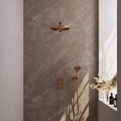 Copper Carving thermostatische inbouw regendouche set met 3-weg omstelling en 30 cm douchekop