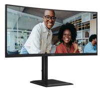 AOC WQHD CU34E4CV 34 inch monitor, 120 Hz, VA, 4 ms, adaptieve synchronisatie, HDR Ready/HDR10, luidsprekerinstelling, luidspreker (3440 x 1440, 2 x HDMI 2.0-poorten, 1 x DP 1.4, USB-hub) zwart - thumbnail