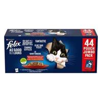 Felix Elke Dag Feest Farm Selectie met rund, kip, eend, lam in gelei natvoer kat (jumbopack) Per doos (44 x 85 g) - thumbnail