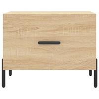 Salontafels 2 st 50x50x40 cm bewerkt hout sonoma eikenkleurig - thumbnail