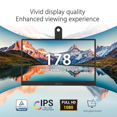 Asus ZenScreen MB166CR LCD-monitor Energielabel B (A - G) 39.6 cm (15.6 inch) 1920 x 1080 Pixel 16:9 5 ms USB-C IPS LCD