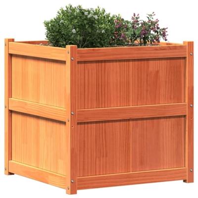 VidaXL Plantenbak 70x70x70 cm massief grenenhout wasbruin VidaXL Plantenbak 70x70x70 cm massief grenenhout wasbruin