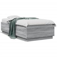 Bedframe met LED-verlichting bewerkt hout grijs sonoma 75x190cm - thumbnail