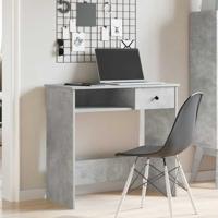 Bureau 80x40x75 cm bewerkt hout betongrijs - thumbnail