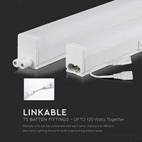 T5 LED Batten 60cm met schakelaar - 7 Watt 630lm (90lm/W) - 3000K warm wit - Vervangt 35 Watt - Koppelbaar - Flikkervrij - Samsung LED chips - Onderbouw verlichting keuken - thumbnail