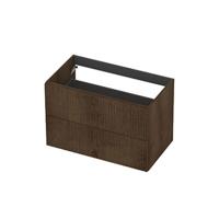 INK - Onderkast 2L Fineer Gefreesd Tbv Greep - 800x450x520 Mm - Chocolate - thumbnail