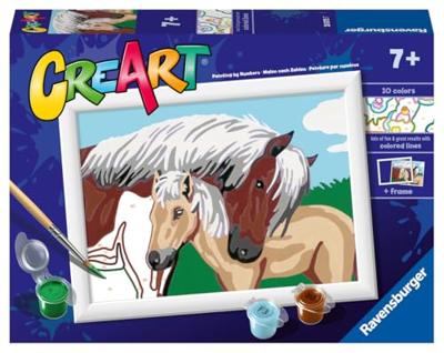 Ravensburger CreArt Schilderen op nummer moeder en veulen - thumbnail