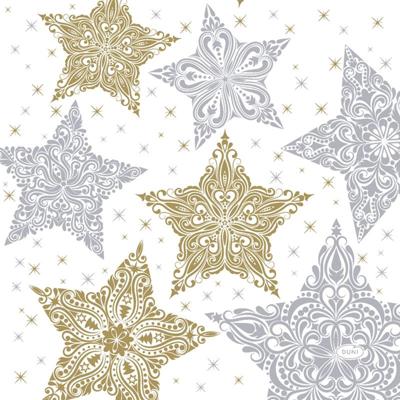 Duni Servetten Snowstars White 33 X 33 Cm