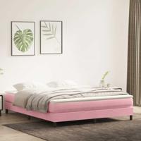 Boxspring zonder matras fluweel roze 180x210 cm - thumbnail