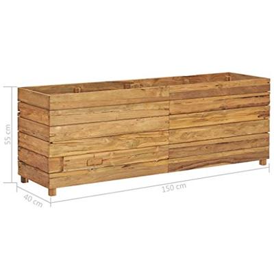 VidaXL Plantenbak verhoogd 150x40x55 cm gerecycled teakhout en staal