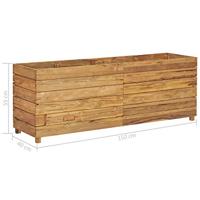Plantenbak verhoogd 150x40x55 cm gerecycled teakhout en staal - thumbnail