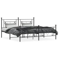 Bedframe met hoofd- en voeteneinde metaal zwart 183x213 cm - thumbnail