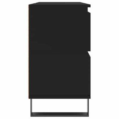 Badkamerkast 80x33x60 cm bewerkt hout zwart