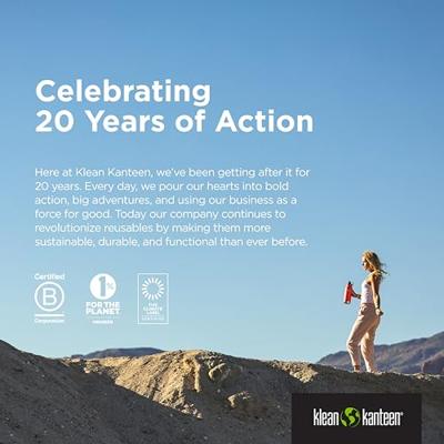 Klean Kanteen Classic N met flipsportdop, 355ml/12oz. Thermosfles Rainbows 355ml