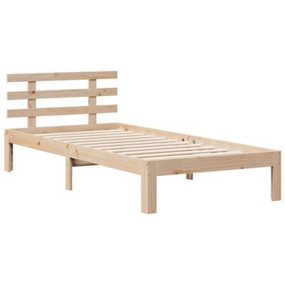 Bed met boekenkast zonder matras massief grenenhout 90x200 cm - thumbnail