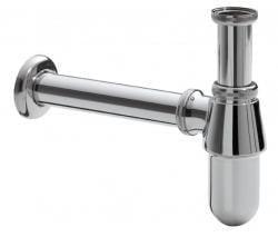 Wiesbaden standaard bekersifon rond incl muurbuis en rozet. chroom