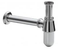 Wiesbaden standaard bekersifon rond incl muurbuis en rozet. chroom - thumbnail