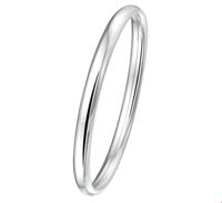 TFT Armband bangle Zilver Dop Ovale Buis 4 X 52 mm - thumbnail