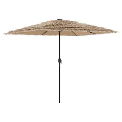 VidaXL Parasol met led's en stalen paal 248x248x248 cm bruin