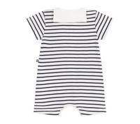Combicourte baby met trui-kraag PETIT BATEAU in gestreept katoen marineblauw - thumbnail