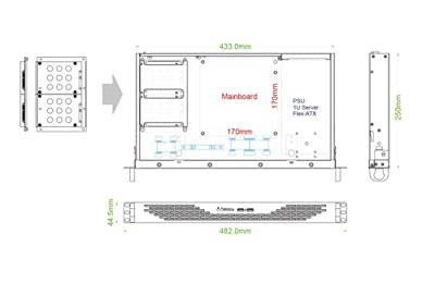 Inter-Tech 1U K-125L rackserver behuizing - thumbnail
