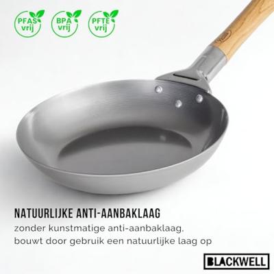 Blackwell Koekenpan Voccelli Carbonstaal - ø 24 cm - zonder anti-aanbaklaag