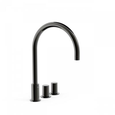 Badrandkraan Tres Study Exclusive Tweeknops Uitloop Gebogen 23 cm Metallic Zwart Badrandkraan Tres Study Exclusive Tweeknops Uitloop Gebogen 23 cm Metallic Zwart