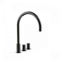 Badrandkraan Tres Study Exclusive Tweeknops Uitloop Gebogen 23 cm Metallic Zwart - thumbnail