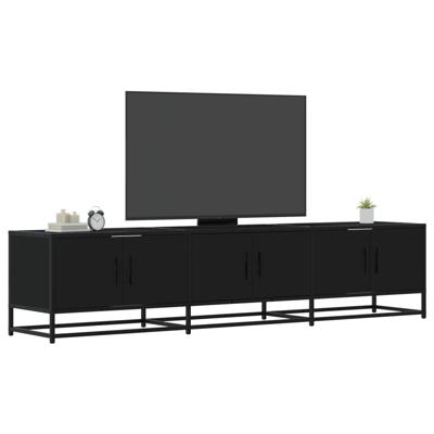 Tv-meubel 180x35x41 cm bewerkt hout zwart - thumbnail