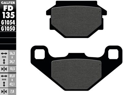 GALFER remblokken "fd135" brake pad fd135 g1050 organic