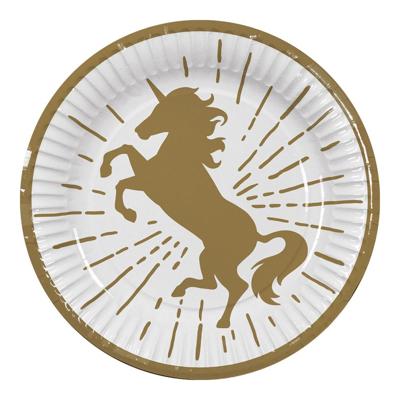 Papieren bordjes Unicorn set a 10 Ø23cm