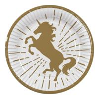 Papieren bordjes Unicorn set a 10 Ø23cm - thumbnail