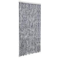 VidaXL Vliegengordijn 118x220 cm chenille zilverkleurig - thumbnail