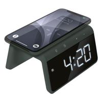 Digitale Wekker met Draadloze Oplader - Dual Alarmklok met Wake Up Light - Midnight Green (HCG019QI-MG) - thumbnail