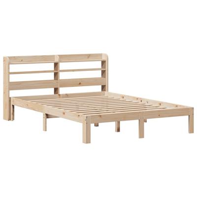 Bedframe met hoofdbord massief grenenhout 140x190 cm - thumbnail