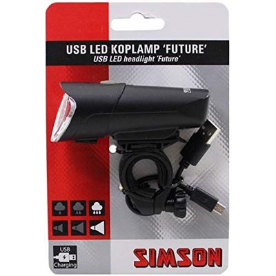 Simson Koplamp future usb led oplaadbaar zwart