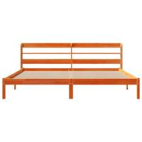 Bedframe met hoofdbord massief grenenhout wasbruin 180x200 cm - thumbnail
