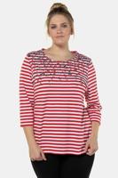 Ulla Popken Sweatshirt, kleine bloemen, 3/4 mouwen - Grote Maten - thumbnail