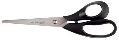 Q-CONNECT schaar, ft 21 cm, rechts, ronde punt, RVS, zwart, blister van 1 stuk Q-CONNECT schaar, ft 21 cm, rechts, ronde punt, RVS, zwart, blister van 1 stuk