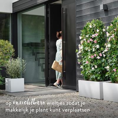 Elho Vivo Next Square 30 Bloembak - Wit - Ø 30 x H 29 cm - binnen/buiten - 100% gerecycled