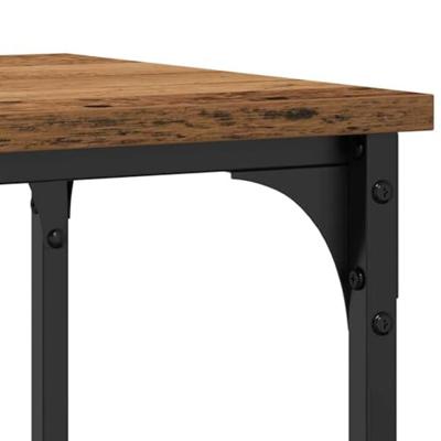 Wandtafel 100x35x75 cm bewerkt hout en staal oud houtkleurig