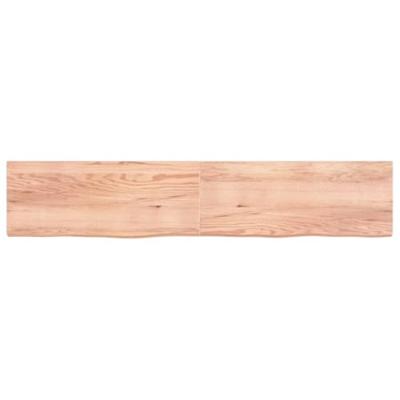 VidaXL Wastafelblad 200x40x(2-6) cm behandeld massief hout lichtbruin