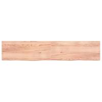 VidaXL Wastafelblad 200x40x(2-6) cm behandeld massief hout lichtbruin - thumbnail