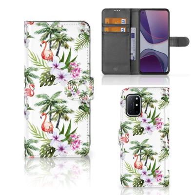 OnePlus 8T | Telefoonhoesje | Met pasjeshouder | Flamingo Palms
