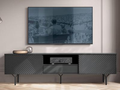 Tv-meubel RAYO 2 klapdeuren 1 lade grafiet Tv-meubel RAYO 2 klapdeuren 1 lade grafiet